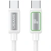 USAMS Al-Alloy SJ815 U110 RGB greito įkrovimo 60W USB-C į Lightning laidas 1.2 m juodas