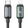 Kabelis USAMS Al-Alloy SJ816 U110 RGB Fast Charging 30W USB-C do Lightning 1,2 m juoda