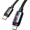 Kabelis USAMS Al-Alloy SJ816 U110 RGB Fast Charging 30W USB-C do Lightning 1,2 m balta