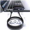 USAMS Al-Alloy SJ817 U110 RGB greitojo įkrovimo 100W USB-A į USB-C laidas 1.2 m juodas