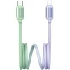 Kabelis USAMS Bicolor Series SJ757 PD 30W USB-C/Lightning 1.2m žalias and violetinė