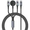 Kabelis USAMS Huan Series SJ754 72W USB-C į USB-C + USB-C + belaidis įkroviklis į laikrodžiui tarnish