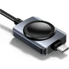 Kabelis USAMS SJ821 U113 Fast Charging 100W USB-C do USB-C + kroviklis bezprzewodowa do zegarka 1,2 m juoda