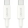 USAMS U90 kabelis 60W USB-C į USB-C baltos spalvos
