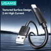 USAMS U94 12W „Lightning“ į USB-A kabelis 1 m, juodas