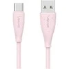 Kabelis USAMS Žalias Series SJ714 18W 3A USB-A į USB-C 1m rožinės spalvos