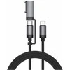 Kabelis USB-C 4smarts Explorer ComboCord 100W 2m su adapteriu MagSafe juodos spalvos