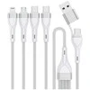 Kabelis USB-C/USB-A 4smarts 4w1 1.2m balta