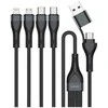 Kabelis USB-C/USB-A 4smarts 4in1 1.2m juodos spalvos