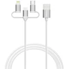 „Verbatim Sync & Charge“ USB-A–Micro-B, USB-C ir „Lightning Essentials“ 18 W laidas, baltas, 32394