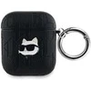 Apple AirPods Karl Lagerfeld Cover Monogram Choupette Head ausinių dėklas juodos spalvos