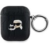 Apple AirPods Karl Lagerfeld Cover Monogram Karl &amp; Choupette Head ausinių dėklas juodos spalvos