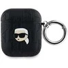 Apple AirPods Karl Lagerfeld Cover Monogram Karl Head ausinių dėklas juodos spalvos