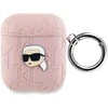 Apple AirPods Karl Lagerfeld Cover Monogram Karl Head ausinių dėklas rožinės spalvos