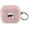 Apple AirPods 3 Karl Lagerfeld Cover Monogram Karl Head ausinių dėklas rožinės spalvos