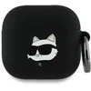 Dėklas Karl Lagerfeld KLA4RUNCHK AirPods 4 cover juodos spalvos silikoninis Choupette Head 3D