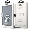 Karl Lagerfeld KLBKP14SSANKCPG Apple iPhone 14 6.1" atverčiamas dėklas telefonui sidabro spalvos Saffiano Karl & Choupette