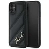Karl Lagerfeld KLHCN61PQDSMGK Apple iPhone 11 / Xr 6.1″ juodos spalvos kietas dėklas Diagonal Quilted Script