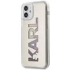 Dėklas Karl Lagerfeld HARD CASE MIRROR LIQUID GLITTER KARL IPHONE 12 MINI Sidabrinis