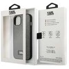 Karl Lagerfeld KLHCP13MSFMP2DG Apple iPhone 13 / 14 / 15 6,1″ kietas dėklas sidabrinis Saffiano Plaque