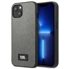 Karl Lagerfeld KLHCP13MSFMP2DG Apple iPhone 13 / 14 / 15 6,1″ kietas dėklas sidabrinis Saffiano Plaque