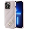 Karl Lagerfeld KLHCP14LPQDSMGP Apple iPhone 14 Pro 6.1″ rožinės spalvos kietas dėklas Diagonal Quilted Script
