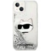 Karl Lagerfeld KLHCP14MLNCHCS Apple iPhone 14 Plus / 15 Plus 6,7″ sidabrinis kietas dėklas Glitter Choupette