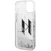 Karl Lagerfeld Liquid Glitter Big KL dėklas iPhone 14 telefonui - sidabrinis