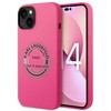 Karl Lagerfeld KLHCP14SSRSGRCF iPhone 14/15/13 6,1" kietas dėklas, rožinis silikoninis RSG