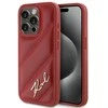 Karl Lagerfeld KLHCP15LPQDSMGR Apple iPhone 15 Pro 6.1″ red kietas dėklas Diagonal Quilted Script