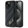Karl Lagerfeld KLHCP15MPQDSMGK Apple iPhone 15 Plus / 14 Plus 6.7″ juodos spalvos kietas dėklas Diagonal Quilted S