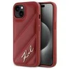 Karl Lagerfeld KLHCP15SPQDSMGR Apple iPhone 15/ 14 / 13 6.1″ red kietas dėklas Diagonal Quilted Script