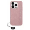 Apple iPhone 13 / 14 / 15 Karl Lagerfeld dėklas Saffiano Rhinestones &amp; Charm (KLHCP15SPSAKDGCP) rožinės spalvos