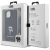 Apple iPhone 15 Karl Lagerfeld dėklas Crossbody Saffiano Monogram Metal Pin Karl & Choupette (KLHCP15SSASKNPSK) juodos spalvos