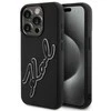 Karl Lagerfeld KLHCP15X3DRKSDLK Apple iPhone 15 Pro Max 6.7" dėklas telefonui juodos spalvos 3D Rubber Signature