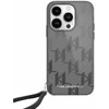 Apple iPhone 15 Pro Max Karl Lagerfeld dėklas IML Mono KL Pattern &amp; Cord (KLHCP15XHKDPNSK) juodos spalvos