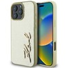 Karl Lagerfeld Metal Signature - dėklas skirtas Apple iPhone 16 Pro auksinis