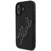 Apple iPhone 16 Karl Lagerfeld 3D Rubber Signature (KLHCP16S3DRKSDLK) dėklas telefonui juodos spalvos