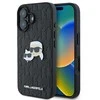 Karl Lagerfeld Monogram Karl &amp; Choupette Head Pin - dėklas skirtas Apple iPhone 16 juodas