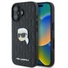 Apple iPhone 16 Karl Lagerfeld Saffiano Monogram Karl Head Pin (KLHCP16SPGKLKIPK) dėklas telefonui juodos spalvos