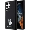 Karl Lagerfeld KLHCS23LSMHCNPK S23 Ultra S918 juodos spalvos kietas dėklas Silicone Choupette Metal Pin
