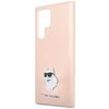 Dėklas Karl Lagerfeld KLHCS23LSMHCNPP S23 UltraS918 rožinės spalvos Silicone Choupette Metal Pin
