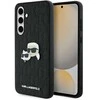 Karl Lagerfeld KLHCS24FEPGKLKCPK Samsun Galaxy S24 FE S721 dėklas telefonui juodos spalvos Monogram Karl&amp;Chaoupette Head Pin