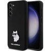 Samsung Galaxy S24 Plus Karl Lagerfeld silikoninis dėklas Choupette Metal Pin (KLHCS24MSMHCNPK) juodos spalvos