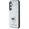 Samsung Galaxy A35 5G Karl Lagerfeld dėklas Fixed Glitter Choupette Logo Metal Pin (KLHCSA35GCNPSG) sidabrinės spalvos