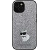 Samsung Galaxy A35 5G Karl Lagerfeld dėklas Fixed Glitter Choupette Logo Metal Pin (KLHCSA35GCNPSG) sidabrinės spalvos