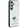 Samsung Galaxy A35 5G Karl Lagerfeld dėklas Fixed Glitter Choupette Logo Metal Pin (KLHCSA35GCNPSG) sidabrinės spalvos