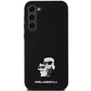 Dėklas Original Pouch Karl Lagerfeld hardcase Silicone Karl&Choupette Metal Pin KLHCSA35SMHKCNPK for Samsung Galaxy A35 juodas