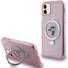 Karl Lagerfeld KLHMN61HMRSKCP Apple iPhone 11/ Xr 6.1″ rožinės spalvos kietas dėklas Ring Stand Karl&Choupettte Mag