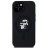 Apple iPhone 11 / XR Karl Lagerfeld dėklas Silicone Karl &amp; Choupette Magsafe (KLHMN61SCMKCRHK) juodos spalvos